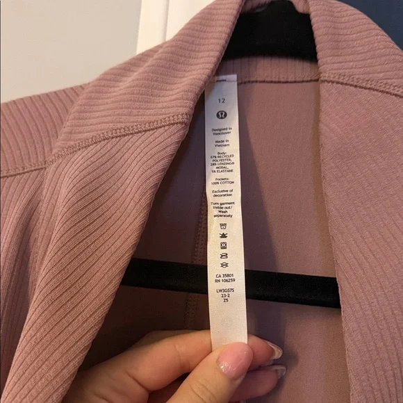 Women's lululemon softstreme kimono open jacket top cardigan pink 12 - Picture 3 of 6